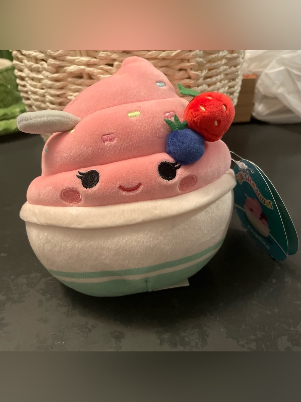 Squishmallows Pink & White Strawberry Soft Plush Cup Angelica